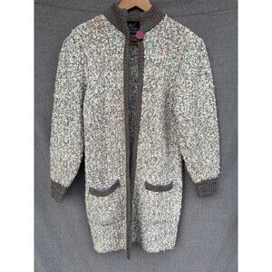 Vintage Monto Por‎ Le Chois Cardigan Sweater Small Grannycore Long Chunky Coat